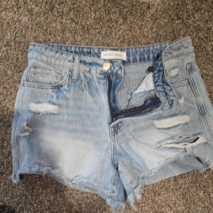 Flying Monkey Light Blue Distressed Jean Shorts